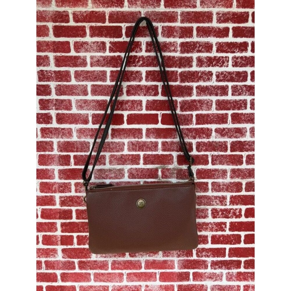Stone & Co. Brown Triple Zip Crossbody Purse
